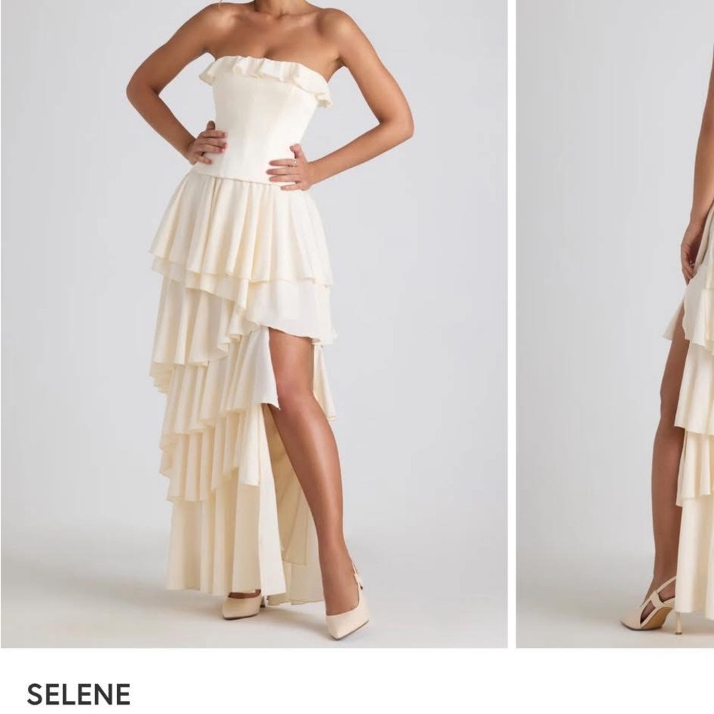 Oh Polly Ivory 2 piece Ruffle Dress + bonus mini skirt to pair with the corset